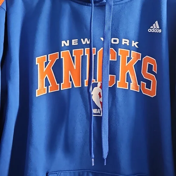Adidas Blue and Orange Knicks Hoodie - Picture 6 of 10